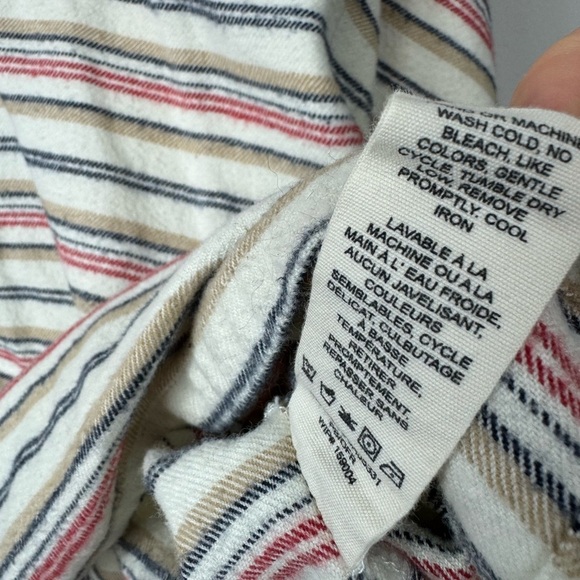 Woolrich Size Medium Striped Flannel Popover Shirt Poncho Style Dolman Sleeve - Picture 8 of 9